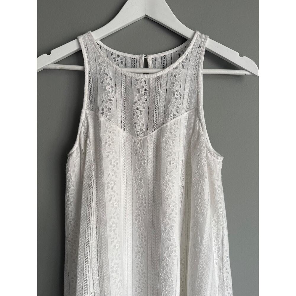 Abercrombie & Fitch White Lace Mini Dress Sleeveless Trapeze Size S A-Line Boho - Picture 5 of 7